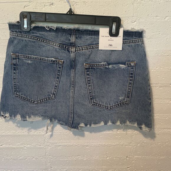 Zara Women’s The Rail Waist Skirt In Medium Blue Size Small New With Tags - Picture 3 of 4